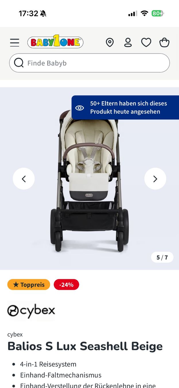 Cybex Carrozzine: Cybex Balois S Kinderwagen – Usato da Dietlikon venduto da mad_q5ts