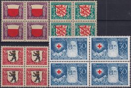 1928, J45-J48 Viererblöcke (Städtewappen) */** Kat: 33.-