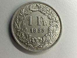 1 Fr. Silber Schweiz 1955 ss
