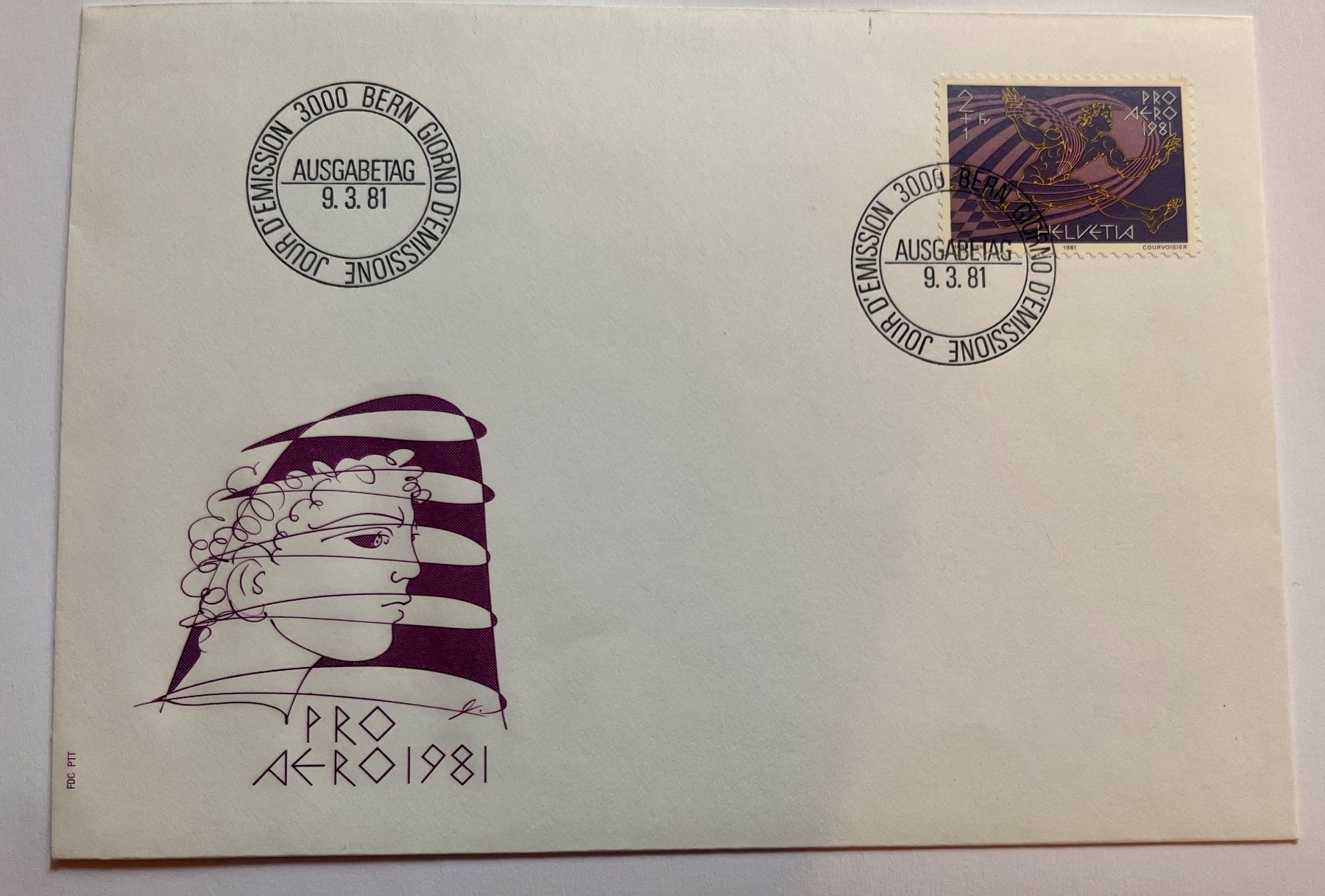 Tutti i francobolli: FDC Pro Aero 1981 Hans Erni – Usato da Basel venduto da so1_nf6l
