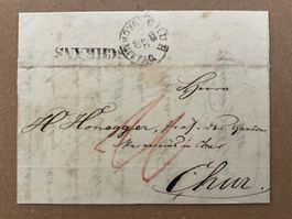 1860 Wigr. 30 Faltbrief m. Inhalt Stabstempel Schrans - Chur