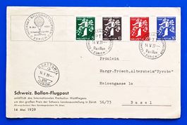 INTERNAT. BALLONWETTFAHRT 1939 mit priv.signiertem Sonder-U.