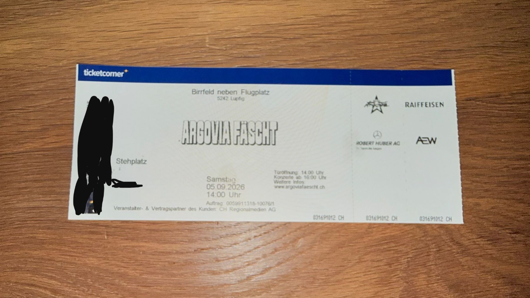Billets: ARGOVIA FÄSCHT 1x Ticket – Neuf avec emballage d'origine à Aarau par no__75rv 1