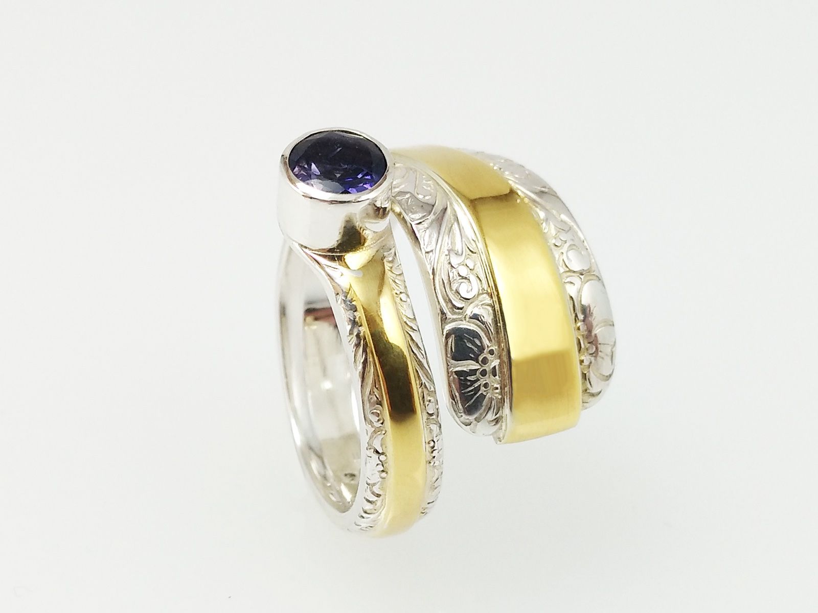 Anelli: Silberring teilvergoldet mit Iolith – Nuovo e nell'imballaggio originale da Meilen venduto da Byrd-bijoux 1