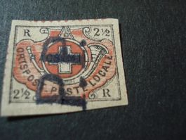 Marke Postkreis Zürich 1850, Posthorn + Wappen o PP