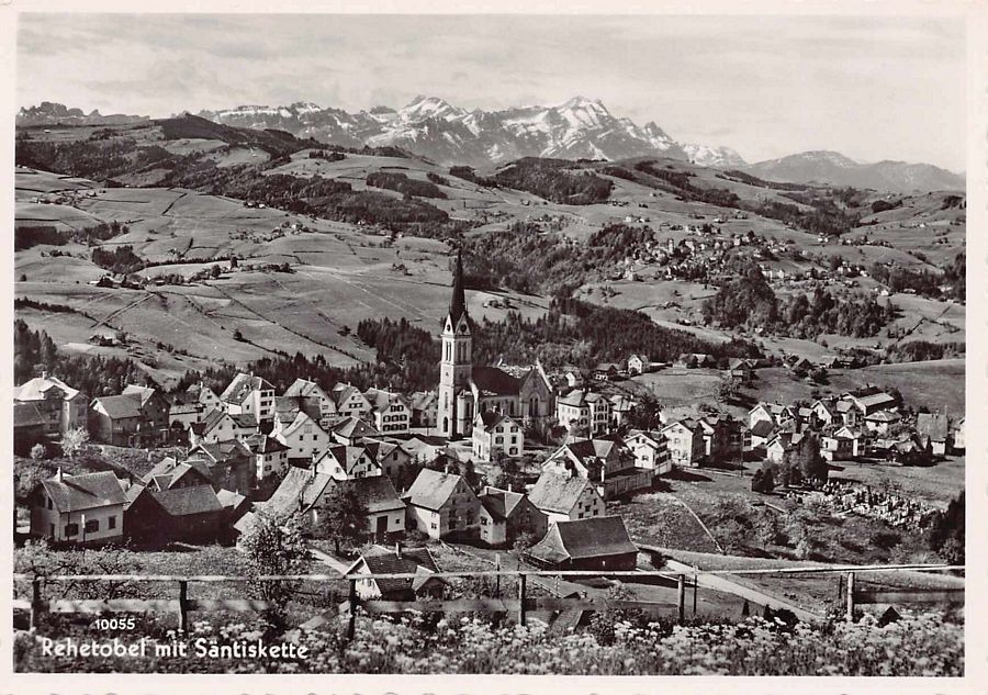 Cartoline postali: Rehetobel mit Säntiskette, um 1940-45 – Usato da Frauenfeld venduto da POML