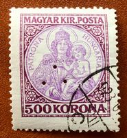 Briefmarken aus  Ungarn Madonna mit Kind 1923 gestempelt