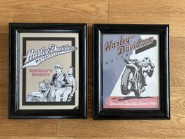 2 Harley-Davidson Wandbilder gerahmt Set