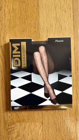 DIM Damen Strumpfhose, schwarz mit Pünktchen, Grösse 1