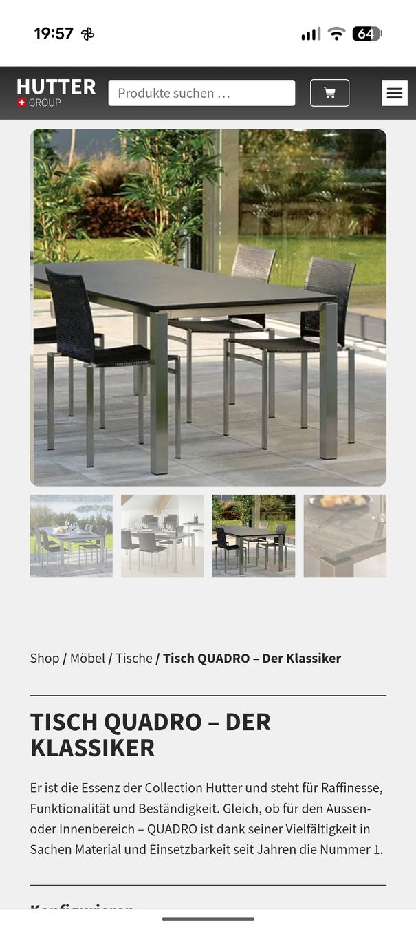 Tische: Tisch QUADRO Hutter Aussentisch 200x100cm – Gebraucht aus Ebikon von ChrigMond 4