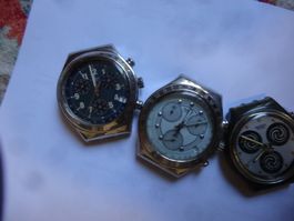 3STK S-WATCH HEREN CHRONOGRAPH UHRE,QUARTZ.LÄÜFT-OHNE GRANTI