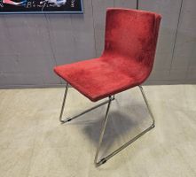 Vintage Polsterstuhl Beistellstuhl, verchromtes Fussgestell