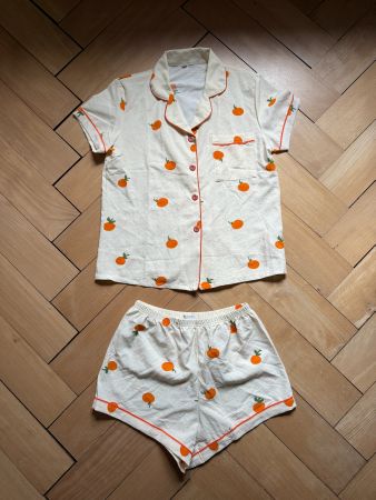 Zweiteiler hellgelb mit Orangen S