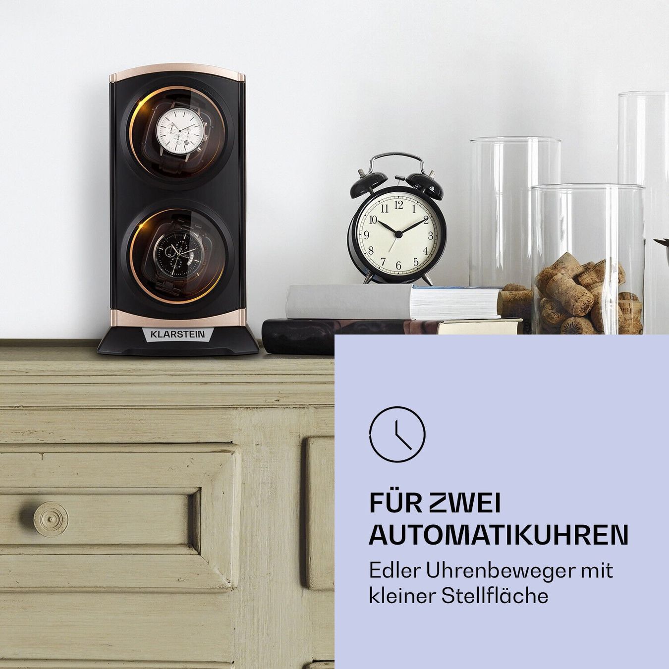 Cofanetto carica e porta orologi: Luxus: Uhrenbeweger 2 Uhren Orange Klarstein – Nuovo e nell'imballaggio originale da Fislisbach venduto da IboTrade 2