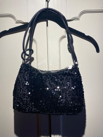 HANDTASCHE-CHIC-PAILETTEN SCHWARZ