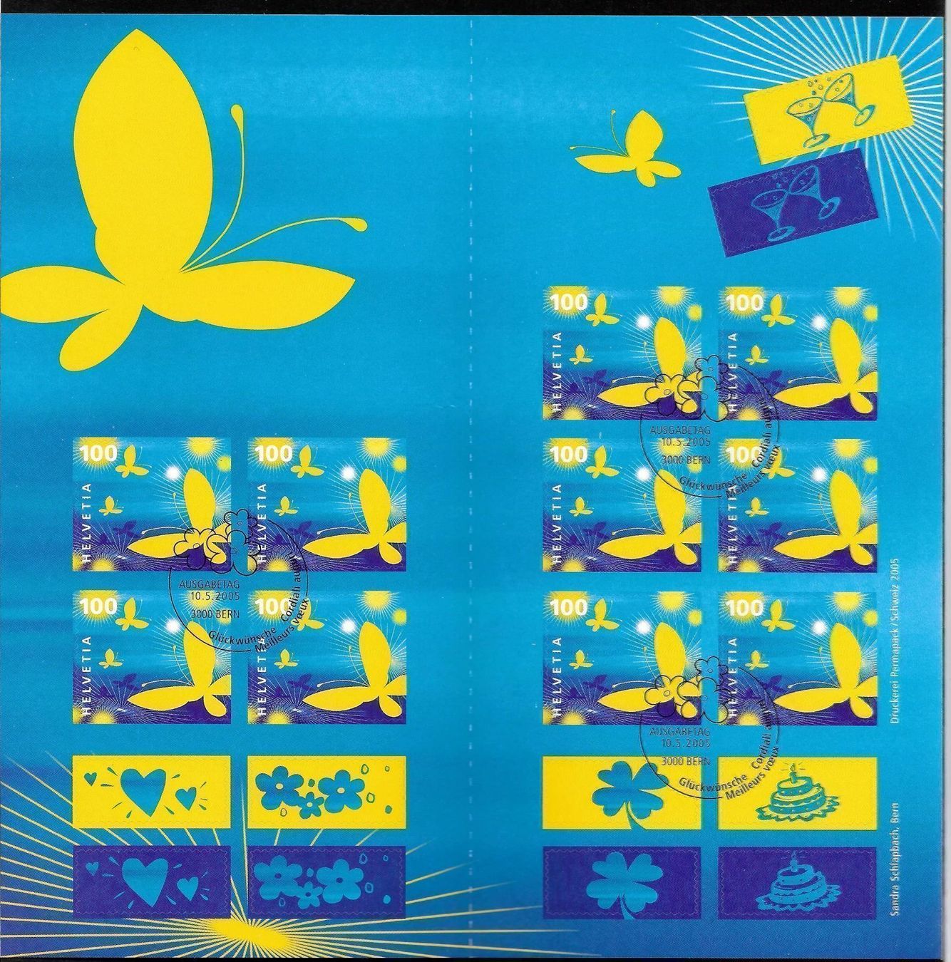 Tous les timbres: Markenheftchen 0-117 Glückwünsche ET 10.5.2005 – Neuf (Voir description) à Olten par clotaldi
