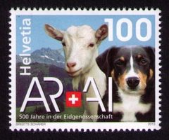 2013_1461_ZIEGE +APPENZELLERHUND !_Noch frankaturgültig ! **