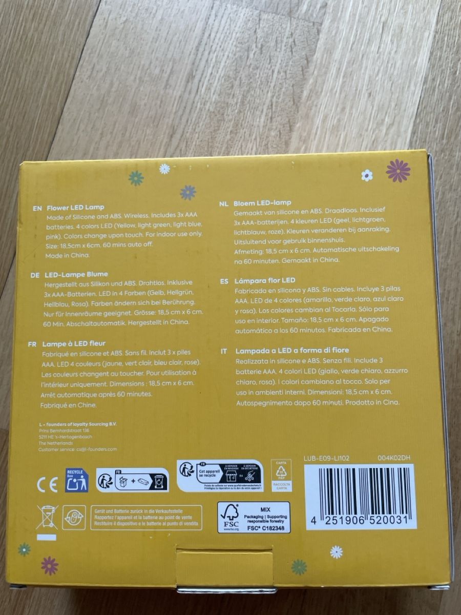 Lampade: Flower LED Lampe, neu, sanftes Licht, 4 Farben – Nuovo e nell'imballaggio originale da Rüfenacht BE venduto da Edinas_shop 3
