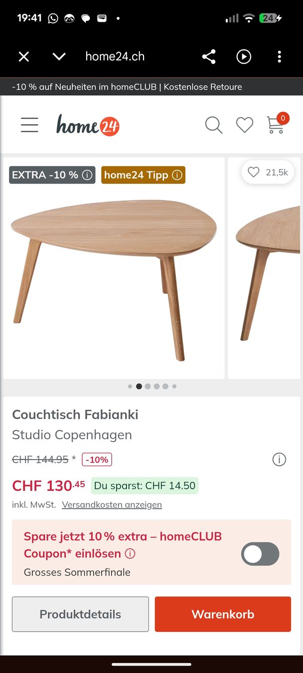 Tavoli: Wooden coffee table – Usato da Zürich venduto da acc_m6jp 3