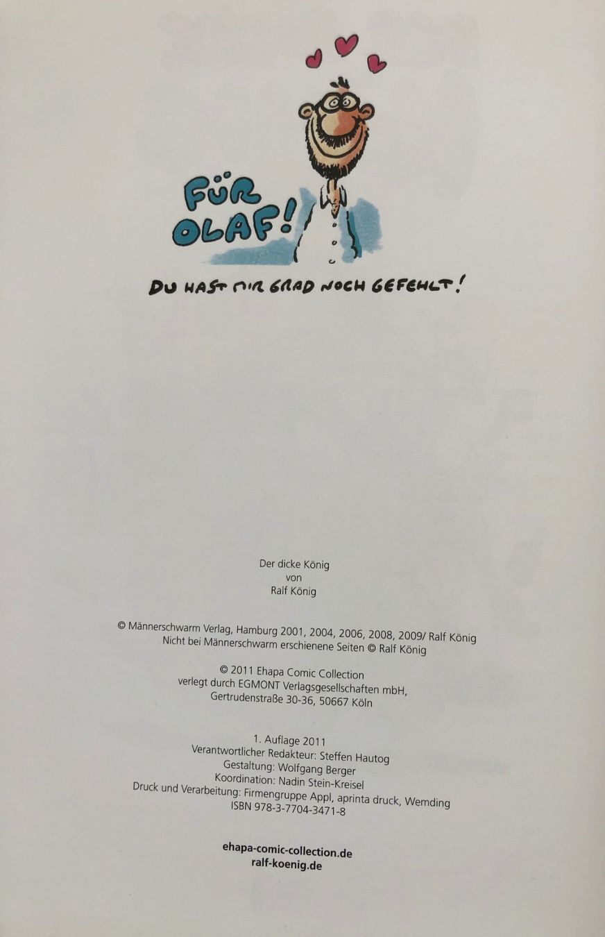 Comics: Ralf König - Der dicke König - Comicalbum - Hardcover – Gebraucht aus Schaffhausen von durruti 3