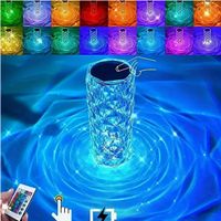 LED Tischlampe 16 Farben USB-C Wiederaufladbar Kristall Stil
