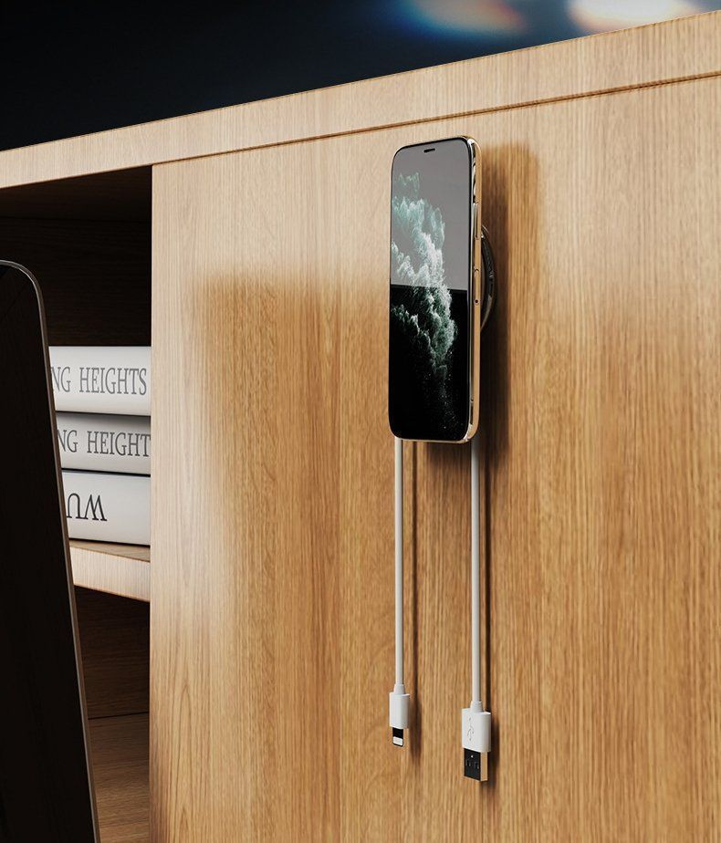 Supporti a parete: Support téléphone magnétique puissant avec rangement cable – Nuovo e nell'imballaggio originale da Morges venduto da Carskin 3