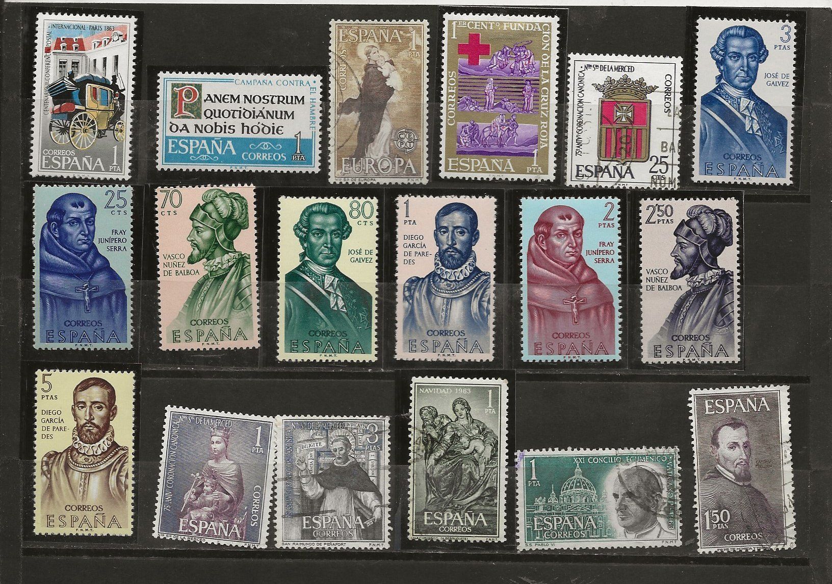 Tutti i francobolli: Espagne lot 1962 63 ob et ** – Usato da Sion venduto da PierreP01 3
