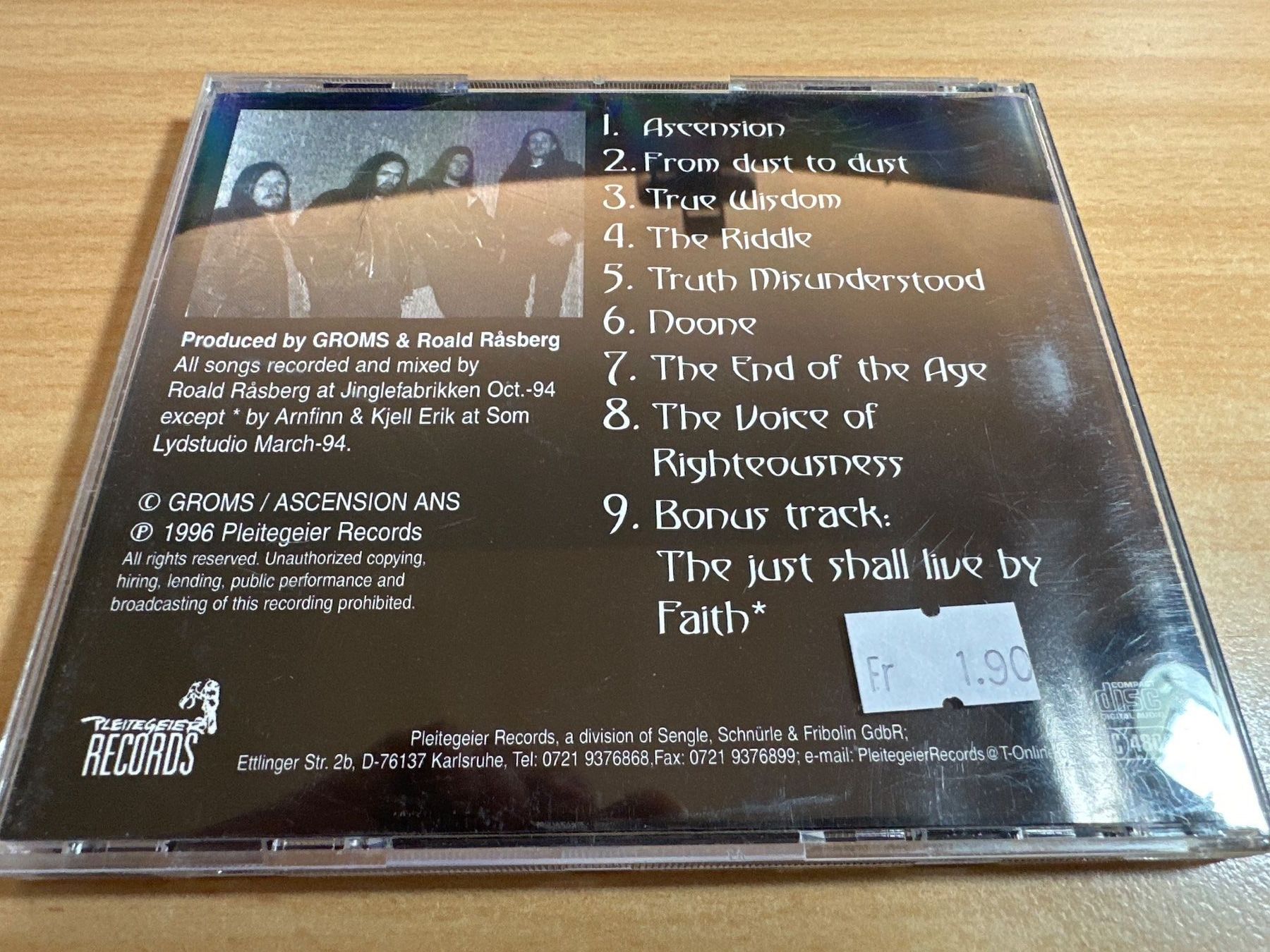 CD: Groms – Ascension – Usato da Rikon im Tösstal venduto da Alpenmutz 1