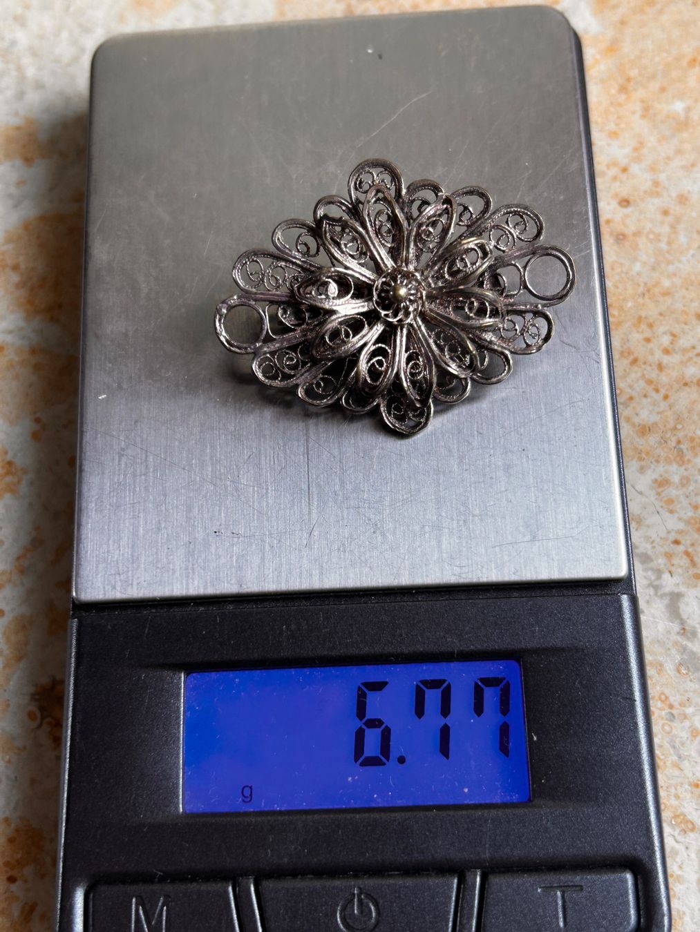 Spille & Fermagli: Vintage Filigrane Brosche, Silber, Breite ca 4 cm – Usato da Dittingen venduto da Bellevista 6