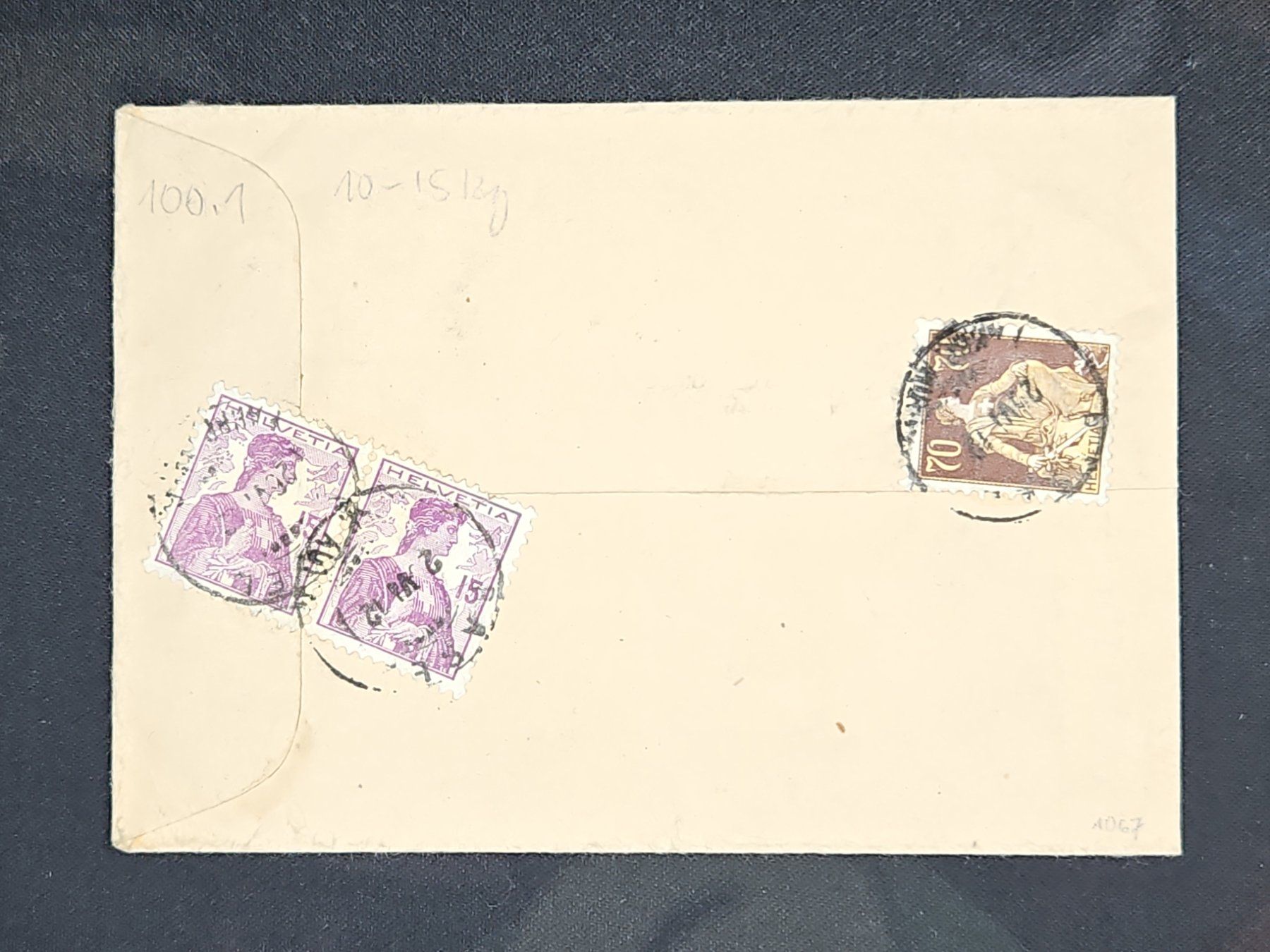 Tous les timbres: CL23 Enveloppe + Timbre Suisse 1912 – D'occasion à Cousset par Patrick_Collections 1