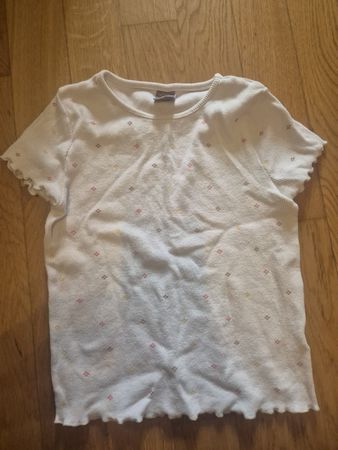 Girls T-Shirt White Pattern Size 128 cm 7-8 years