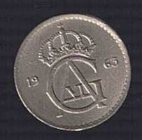 10 Öre Münze Schweden 1963 - König Gustaf VI. Adolf