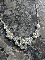 Silberne Kette mit Zirkonia Steinen, neuwertig, Top Zustand!