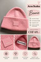 Acne Studios Beanie Mütze in Rosa Neuwertig
