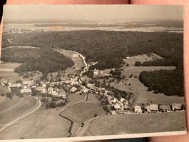 Beurnevésin, Flugbild, Vorlage für Ansichtskarte 1950
