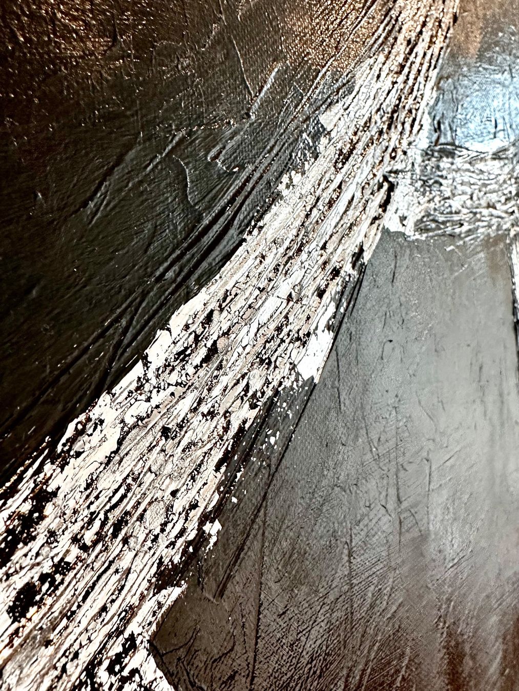 Foto & Immagini: Handgemaltes Acrylbild schwarz mit Silber-Effekten – Nuovo (secondo la descrizione) da Uitikon Waldegg venduto da Mann 1