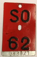 Velonummer 1962 Solothurn SO 62