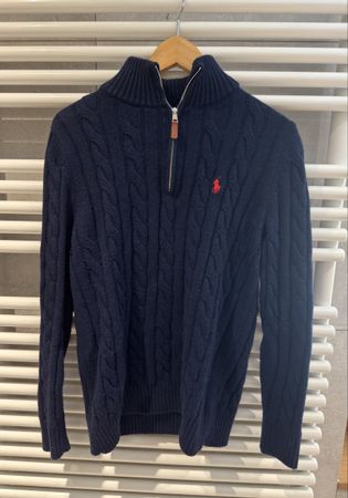Polo Ralph Lauren Zopfstrick Pullover Gr. L Dunkelblau