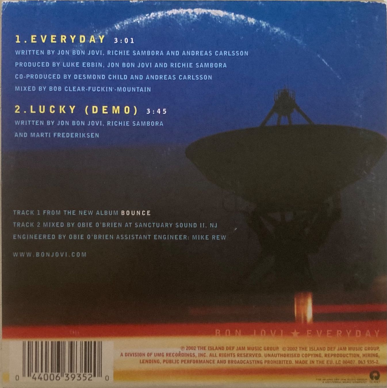 CD: BON JOVI - EVERYDAY – Usato da Poliez-Pittet venduto da Newtown-Records 1