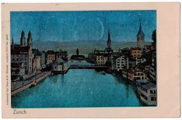 Zürich, Lunakarte, gelaufen 1921