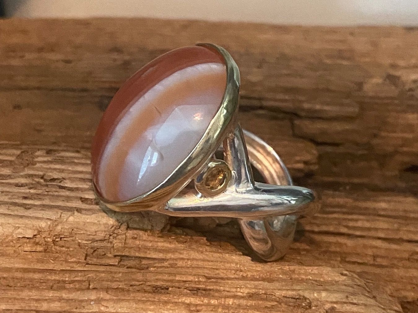 Anelli: Silber Ring mit grossem Achat, Gr.57 – Nuovo (secondo la descrizione) da Luzern venduto da S.Kern01 2