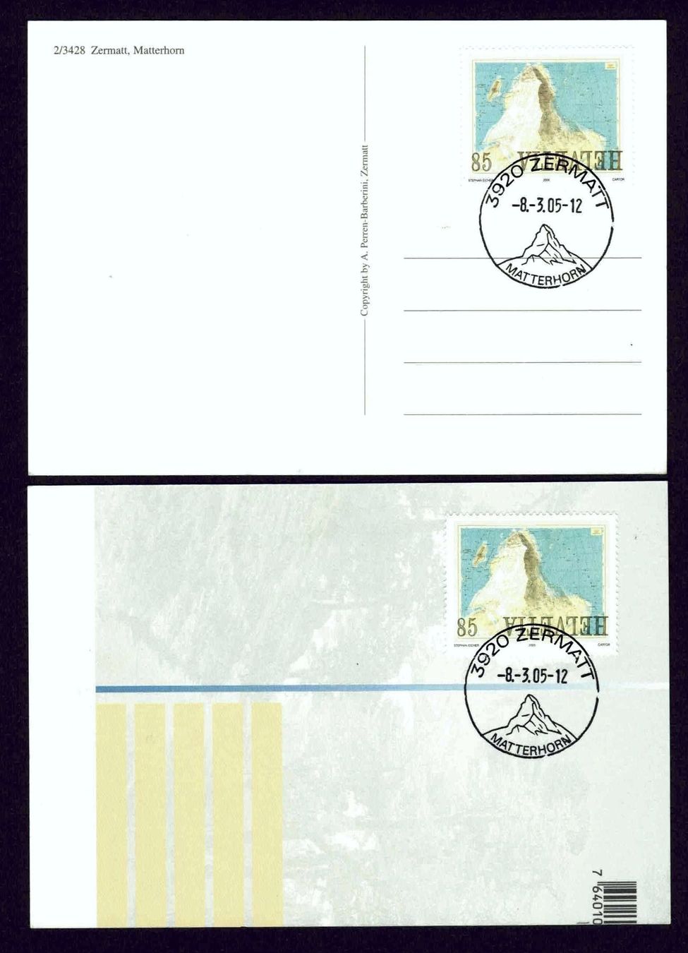 Tous les timbres: Satz von 2 MK Matterhorn – D'occasion à Basel par Pfefferschootte 1