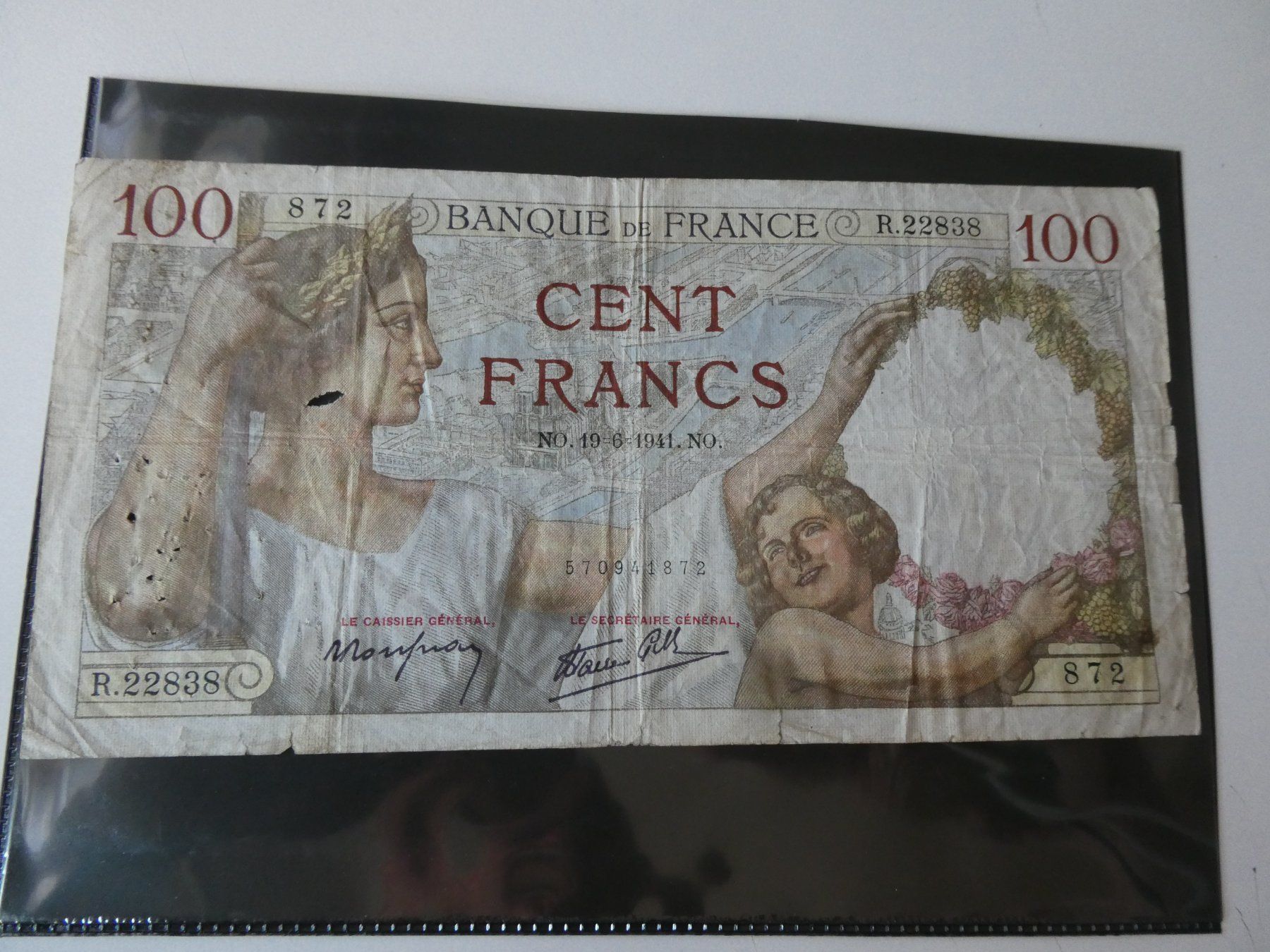 Banconote: Frankreich 1941, 100 Francs – Usato da Hinterforst venduto da Rohusri