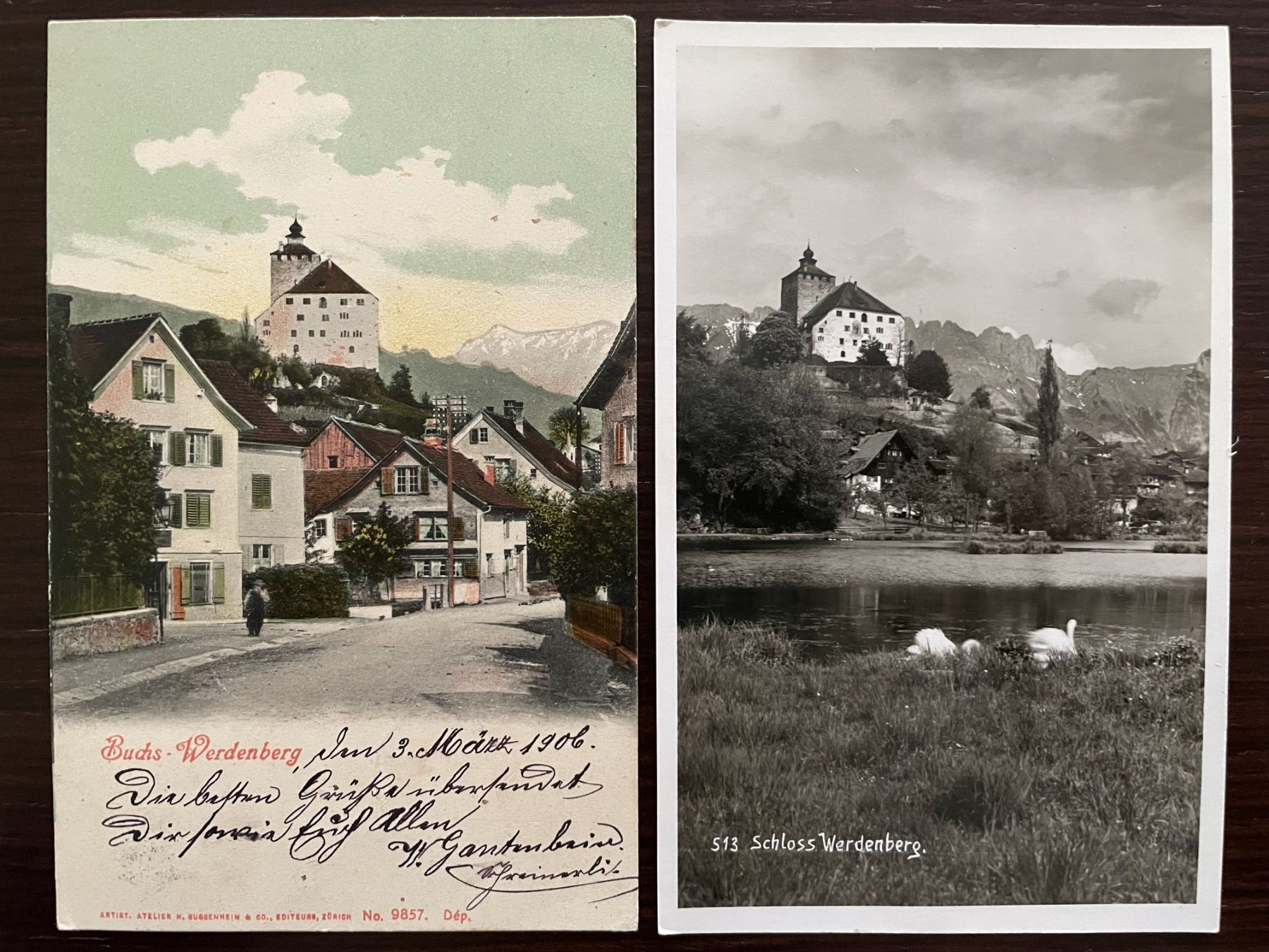 Cartoline postali: BUCHS - WERDENBERG SG mit dem Schloss, 7 Ansichtskarten – Usato da Wald ZH venduto da TLILEF 3