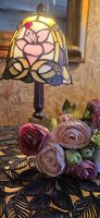 Tiffany Tischlampe,  rosa Tulpe
