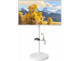 TV-Ständer rollbar mit Ablage weiss für 37-86 Zoll Fernseher