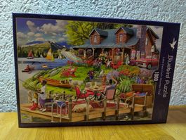 1000er Puzzle, Bluebird, Lake View Cabin Mountain Time