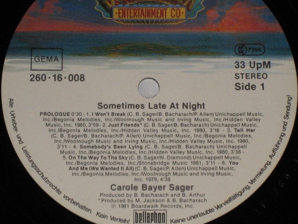 Dischi in vinile: LP - CAROLE BAYER SAGER - SOMETIMES LATE AT NIGHT – Usato da Steckborn venduto da Quo7 1