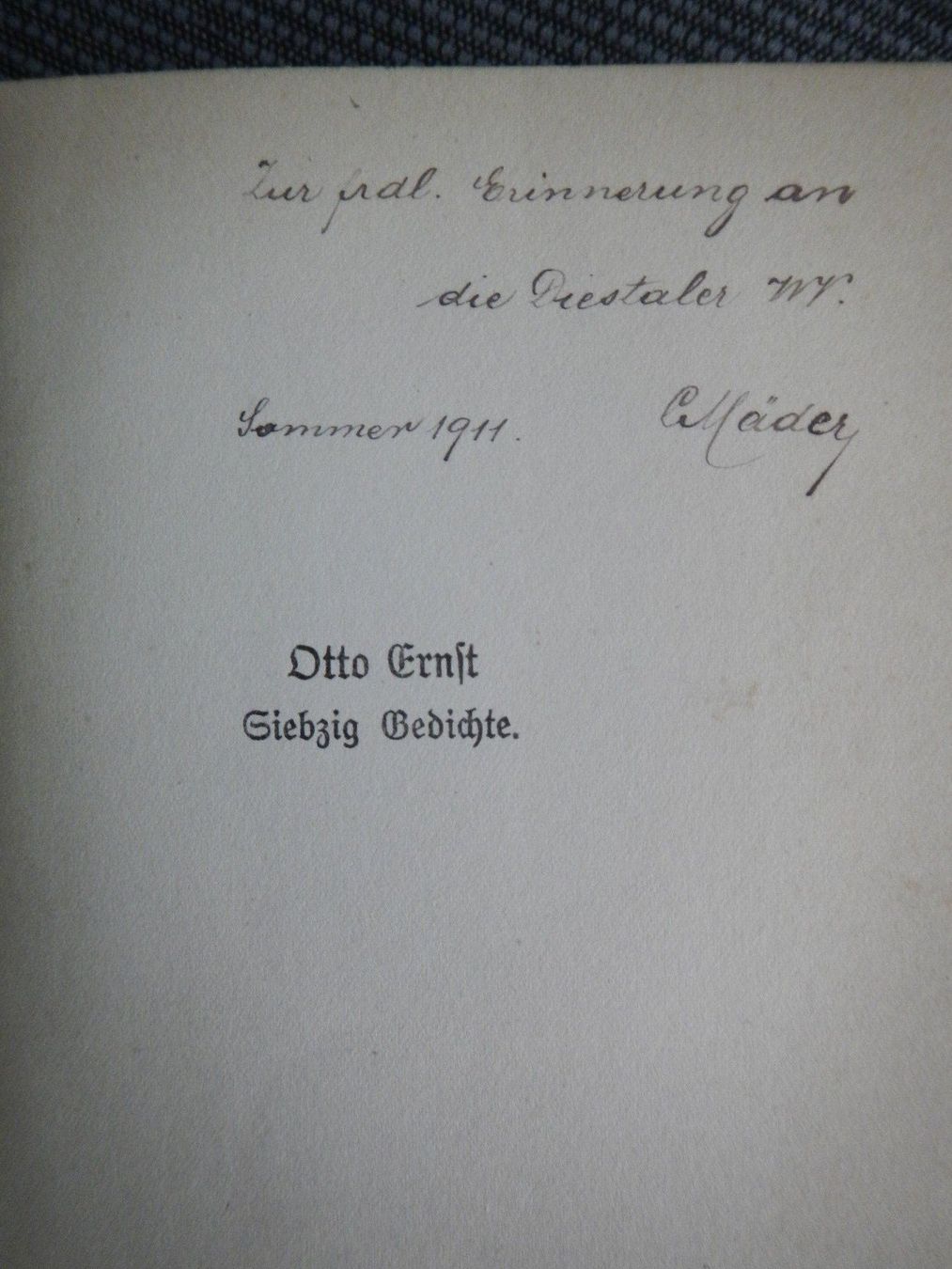 Libri: Siebzig Gedichte von Otto Ernst, 1909 – Usato da Wallisellen venduto da Marysan8 4