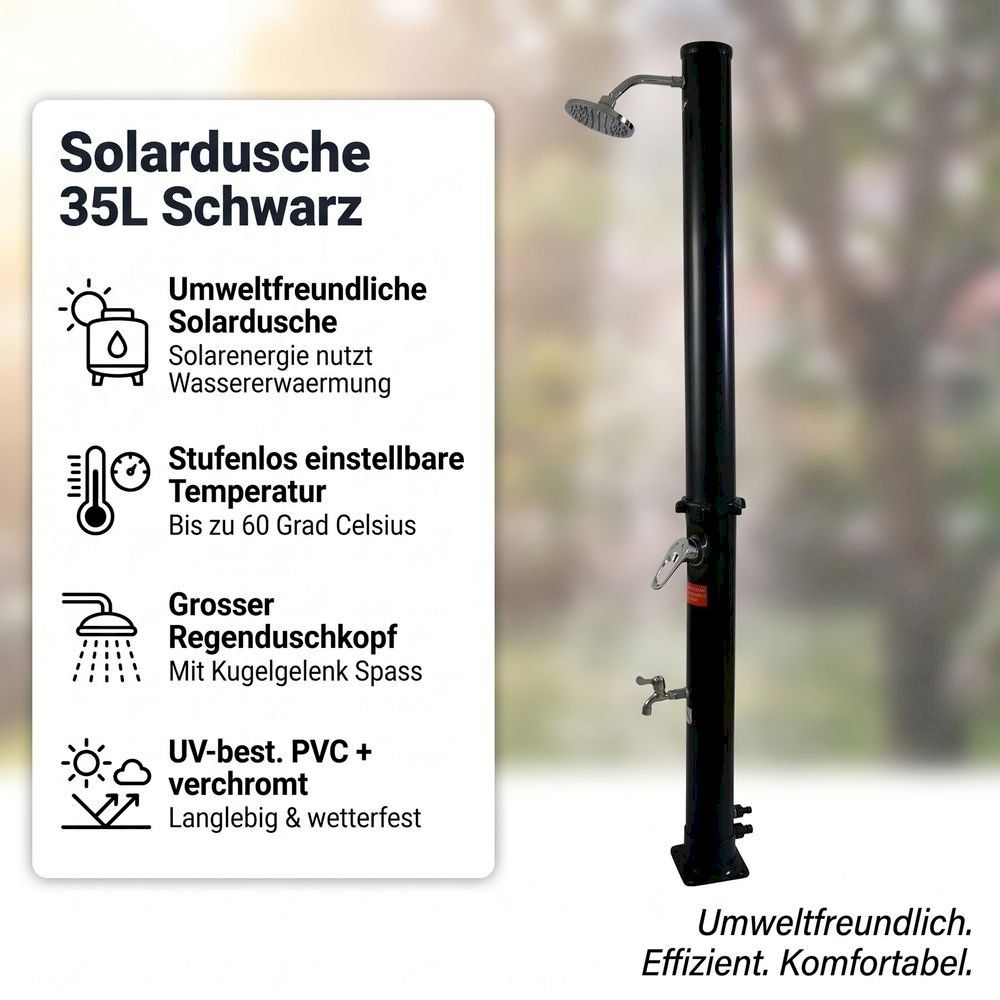 Schwimmbad: Solardusche Gartendusche 35L Schwarz – Neu und originalverpackt aus Bottighofen von zaap 4
